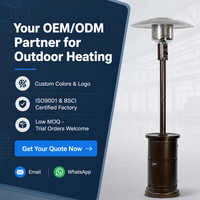 Chauffe-terrasse au propane SparkFire 48K BTU avec roulettes intégrées pour terrasse, jardin, chaleur toute l'année, parfaitement sûr