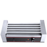 Machine à hot-dogs électrique en acier inoxydable 220V 2025, équipement de restauration, 5 rouleaux à saucisses, grill