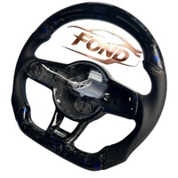 Volant personnalisé en fibre de carbone forgée bleue avec LED pour VW Golf MK7 GTI MK5/MK6 Passat, CC