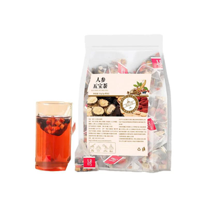 Té de Ginseng Cinco Tesoros Crudo Orgánico en Bolsitas, Té Herbal Tradicional Chino para el Bienestar de Hombres y Mujeres, Suplemento a Granel - Product Image 1