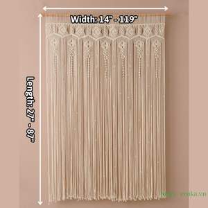 Decoración de Habitación en Oferta, Tapiz de Macramé Estético para Pared, Cortina Deslizante para Puerta, para Sala de Estar, Tamaño Personalizable - Product Image 3