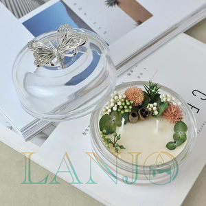 Vente en gros de cire de soja versée à la main arôme personnalisé bocal en verre de marque privée fleur sèche bougie parfumée velas de aromaterapia - Product Image 5