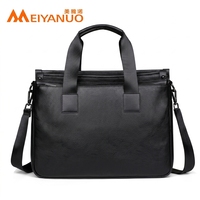 Porte-documents pour homme en cuir PU doux au toucher, avec sangle durable, imperméable, fermeture éclair portable, pour les trajets quotidiens et le bureau
