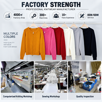 Cardigan zippé à manches longues pour femme, style coréen, automne-hiver, couleur unie, col rond, tricot haut de gamme, OEM ODM
