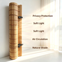 Persiana Enrollable de Bambú Natural Fácil de Instalar, Cortina de Bambú que Filtra la Luz para Ventanas, Patio, Porche, Uso Interior y Exterior del Hogar
