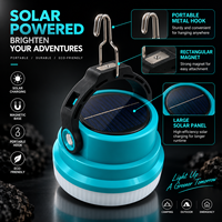 Lampe de camping solaire rechargeable par USB, ampoule LED d'urgence, lanterne, lampe de poche portable d'extérieur, lumière d'avertissement d'urgence