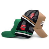 Fabricant de casquettes trucker en coton à 5 panneaux, ajustées, avec dos en maille, broderie de logo personnalisée, vente en gros