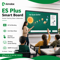 Pizarra Interactiva Táctil Amdox ES Smart Board 4K con Pantalla Android 14, 8GB de RAM, 128GB de Almacenamiento y Función Táctil de 40 Puntos