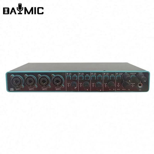 Wholesale 4i4 Usb Pc Computer Sound Cards Audio Interface 4 in 4 Usb Sound Card 96khz 24bit Interface De Audio Usb