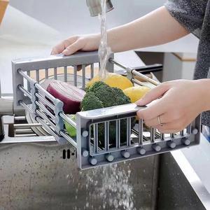 Escurridores ajustables de acero inoxidable <span class=keywords><strong>para</strong></span> <span class=keywords><strong>fregadero</strong></span>, organizador de cocina, estante de secado de platos, soportes de almacenamiento, <span class=keywords><strong>cesta</strong></span> extensible <span class=keywords><strong>para</strong></span> almacenamiento de cuencos - Product Image 3