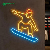Enseigne néon personnalisée pour le ski de randonnée, enseigne lumineuse LED pour les magasins d'équipements sportifs, idée cadeau pour les athlètes, décoration murale néon pour les sports d'hiver