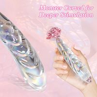 Masturbateur féminin A Rose, grand plug anal en verre, faux pénis, masturbateur anal vestibulaire, jouet sexuel pour adultes, vente en gros