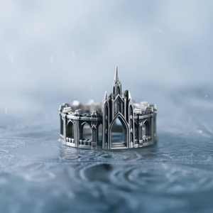 Bague Gothique Cathédrale Personnalisée, Bague Château en Acier Inoxydable, Bijoux d'Architecture - Fabricant de Bijoux Personnalisés pour Marques - Product Image 1