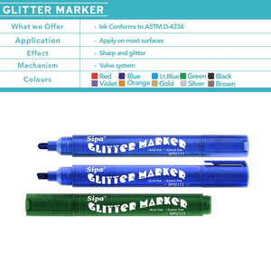 Marqueur à paillettes à base <span class=keywords><strong>d</strong></span>'eau pour papier, pointe ronde SPG111 / pointe biseautée SPG112, <span class=keywords><strong>10</strong></span> couleurs vives permanentes, pour le bricolage - Product Image 3