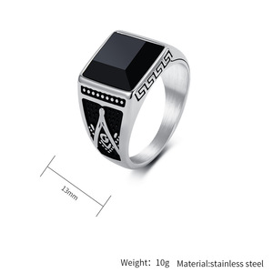 Bagues tendance en acier inoxydable plaqué or, étanches, bijoux de mode pour hommes, non ternissables, avec strass, cadeaux MGJZ310 - Product Image 6