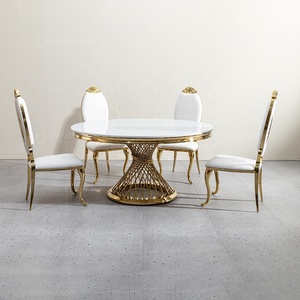 Đồ Nội Thất Phật Sơn Bộ Bàn Và Ghế Ăn Đá Tròn Hoàn Toàn Mới Thiết Kế Hiện Đại Bán Sỉ Bàn Ăn Ss 72 Inch - Product Image 2