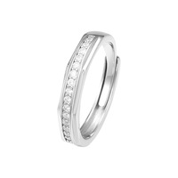 Bijoux fantaisie 925 argent sterling couple anneaux géométrique mobius diamant réglable plaqué or anneaux femmes hommes
