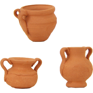 Juego de 3 Macetas de Terracota con Escena de Natividad, 2.6 cm de Altura, Accesorios de Decoración Navideña (9006935245110) - Product Image 1