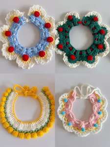 Collar de gato de lana tejido a mano y adorable bufanda para mascotas Ropa Linda para mascotas - Product Image 4