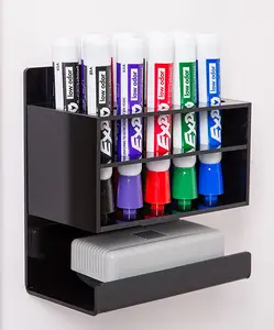 Custom Acrylic Wall Mounted Marker Display Holder Pen Storage Organizer Dry Erase Holder Rack Office Stationary Display