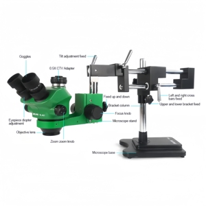 Microscopio Binocular con Soporte de Brazo RELIFE RL-M3-STL2 con Lente Antipolvo M-23, Zoom de 7-45X, Cámara HD, Luz LED, Microscopios Estéreo - Product Image 4