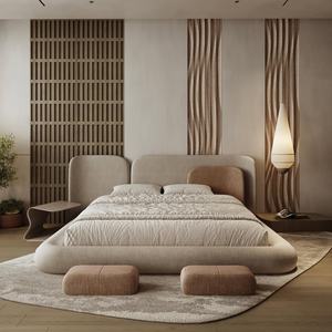 Set <span class=keywords><strong>Letto</strong></span> <span class=keywords><strong>Matrimoniale</strong></span> Moderno di Lusso Imbottito con Struttura in Legno, Disponibile in Pelle e <span class=keywords><strong>Tessuto</strong></span>, con Contenitore, Misure King e Queen - Product Image 4