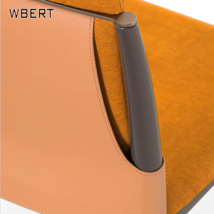 Chaise de loisirs design simple et moderne nordique par WBERT en bois massif et tissu pour Home Bar Hotel Dining and Restaurant Utilisation - Product Image 3