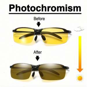 Lunettes de soleil polarisées photochromiques pour hommes et femmes avec logo personnalisé, verres à changement de couleur, élégantes, pour la conduite et la vision nocturne - Product Image 5