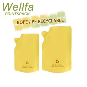 PLA BOPP recycler le plastique biodégradable imprimé personnalisé emballage de détergent à lessive savon liquide sacs de recharge pochette à bec verseur debout