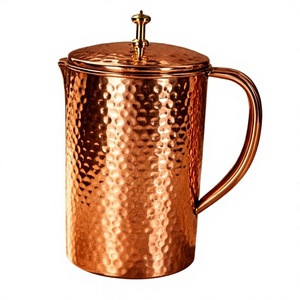 Pichet en cuivre vintage avec motif de feuilles gravé, capacité de 1,5 L, pour les fêtes, carafe en métal durable - Product Image 6