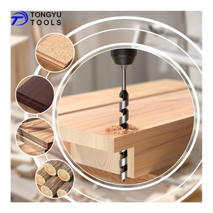 6-delige set houtboorbits met zeskantige schacht, enkele spiraal, zelfvoorzienend, voor diep boren in hout, met houten koffer - Product Image 4