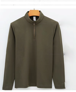 <span class=keywords><strong>Felpa</strong></span> Sportiva da <span class=keywords><strong>Uomo</strong></span> di Alta Gamma con Mezza <span class=keywords><strong>Zip</strong></span>, Maniche Lunghe, Calda, in Nylon Elasticizzato, Modello Tinta Unita - Product Image 5