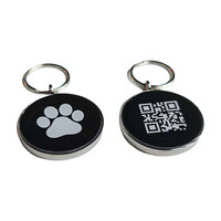 Mini-étiquette NFC en alliage de zinc métallique, étanche, avec code QR vierge, 13,56 MHz, logo personnalisé, ronde, en époxy, pour chien