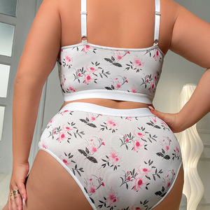 Ensemble de lingerie transfrontalier grande taille, fin, push-up, style boyshort, pour l'été, avec soutien-gorge sculptant anti-affaissement taille mi-haute pour femme - Product Image 3