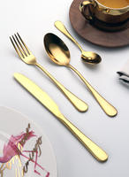Ensemble de couverts de luxe 24 pièces en or arc-en-ciel dans un coffret cadeau doré, ensemble de couverts en acier inoxydable pour mariage et fête