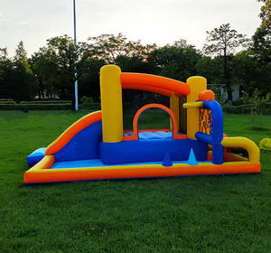 Nhà nhỏ <span class=keywords><strong>2025</strong></span> sử dụng lâu đài bơm hơi với cầu trượt nước bóng rổ để sử dụng trong vườn - Product Image 4