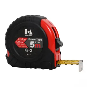 Yellow ABS case easy to read imperial metric scale retractable blade and lock button measurement measuring tape measure