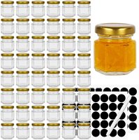220ml 380ml vide luxe Unique Mini conteneur de stockage Dipper Hexagonal bouteille de miel en verre pots de miel