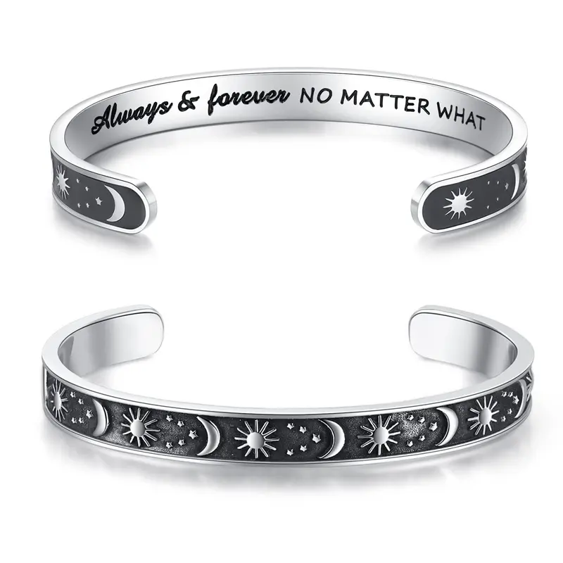 Bracelets inspirants pour femmes bijoux personnalisés cadeaux pour maman fille soeur amis bracelet de manchette en acier inoxydable