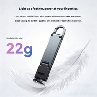 Nouveau support de bureau magnétique en alliage d'aluminium avec réglage de hauteur, support de téléphone portable mini pliable et portable, et porte-clés