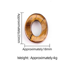 18X23mm cristal Natural <span class=keywords><strong>Q</strong></span> círculo en forma de botón hueco ovalado ornamento para DIY colgante collar fabricación de joyas amatista ágata ópalo - Product Image 5