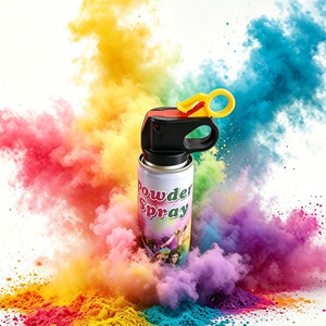 Polvo de Color Holi en Aerosol de 100g en Lata de Hierro - Aerosol de Polvo de Almidón de Maíz Colorido para Eventos Escolares y Festivales - Product Image 1