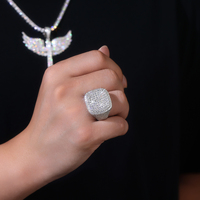 Zanlong 15350 Vente en gros de bijoux hip-hop, bague personnalisée en argent sterling 925 avec moissanite VVS, micro-pavé de diamants pour hommes