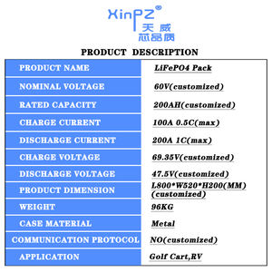 CE 인증 <span class=keywords><strong>60V</strong></span> 200Ah 리튬인산철 배터리 태양광 12V 100Ah 150Ah 200Ah 300Ah 리튬 이온 배터리 팩 - Product Image 4