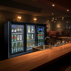 Refrigerador Comercial Orikoool de 53 Pulgadas para Bebidas, Enfriador de Barra Trasera con 3 Puertas de Vidrio, Capacidad de 11.3 Pies Cúbicos para Cerveza y Vino - Product Image 3