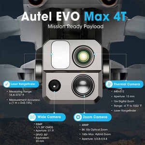 Dron Autel Robotics EVO Max 4T <span class=keywords><strong>con</strong></span> Batería Térmica Universal, Quadcopter Altar 4T de Largo Alcance, Cámara Comercial 8K, Plástico y Aluminio - Product Image 5