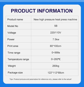 Prensa de Calor Manual de <span class=keywords><strong>Gran</strong></span> Formato 80x100cm para Monopatines, Plancha Plana de Una Estación 31x39 Pulgadas - Product Image 2