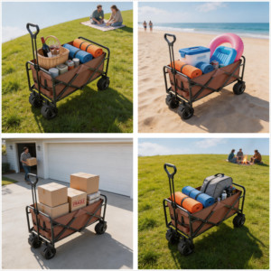 Direct Factory 400L Capacity Pickup Style Camping Wagon 12-Bearing Heavy Duty <b>Trolley</b> with 120cm Extended Tailgate - Product Image 3