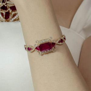Pulseras de joyería fina de lujo Wings of Luck Ruby Bracelet en oro italiano de 18K Joyería fina para mujeres al por mayor - Product Image 4