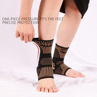 KS-3025 # Cuivre Pied de Support de Cheville Bandage Brace Cuivre Infusé De Compression Cheville Manches Plantaire Récupération